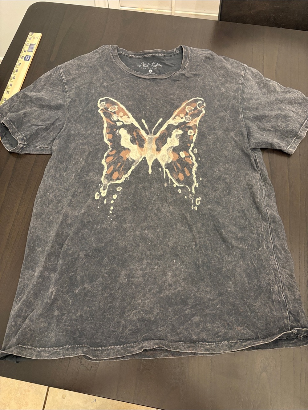 Lotus Fashion Washed Butterfly Graphic Tee